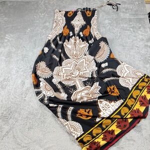 Magic Women’s Plus 1XL‎ Off Shoulder Maxi Dress Multicolor Boho Paisley Print